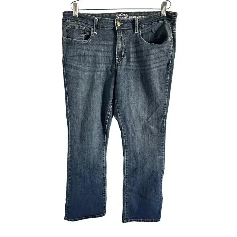 Signature by Levi Strauss and Co denim jeans women's modern boot cut size 18 S/C